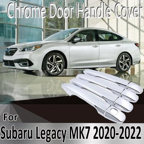 For Subaru Legacy MK7 2020~2022 2021 Stickers Decoration Chrome Door Handle Cover Refit Car Accessories