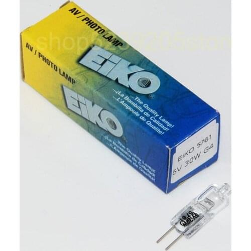 EIKO 5761 6V30W G4 Halogen Lamp Olympus BX40/41/45, CH40, CK30/40, CX31/40/41, IX50/51 Microscope Light Source Bulb Eiko 6v 30w