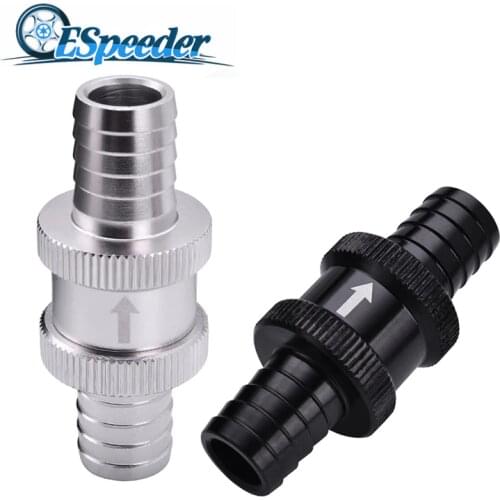 ESPEEDER 9/16" 14mm Aluminium Alloy Oil Petrol Diesel Water One Way Check Valve Fuel Non Return Check Valve One Way