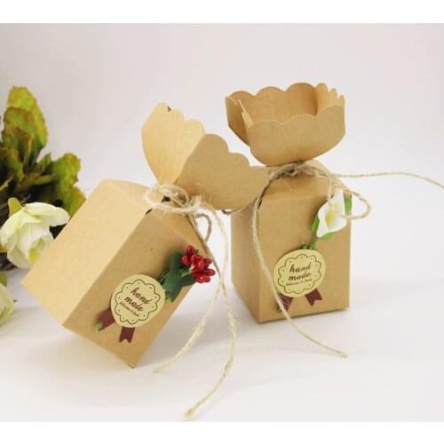 Creative Vase Wedding Favors Gift Baby Shower Candy DIY Sweet Gift Bag Vintage Party Birthday Supply Kraft Paper Box