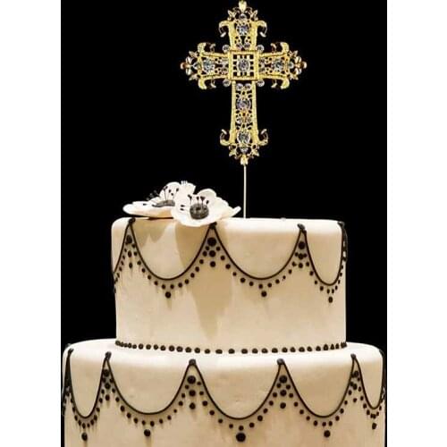 Cross Cake Topper candy box for religious Wedding Baptism Christening First Communion birthday Confirmation Marriage decoration