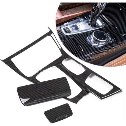 3pcs Center Console Gear Shift Box Panel Cover Trim Frame Fit For BMW 5 Series F10 520li 525li 530li 2011-2014 2015 2016 2017