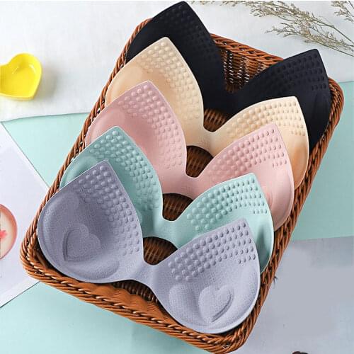 Latex Women Triangle Cups Bikini Sports Bra Pad Chest Push Up Insert Foam Pads Enhancer Lift For Swimsuit Padding Accessories