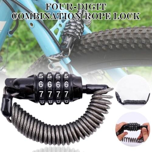 Multi-function 4 Digit Password Wire Lock Reinforcement Lock Anti-theft Helmet Lock for Motorcycle Suitcase Bicycle Lock
