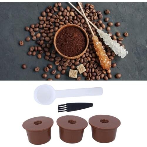 Reusable Coffee Filter Refillable Coffee Capsule Filter Cup Brush Spoon Kit Accessory Coffee Filters For Caffitaly Dropshipping