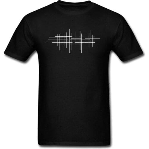 Geometric Crossed Lines Tops Shirt High Quality O-Neck Short Sleeve 100% Cotton Mens T-shirts Printed T-Shirt Wholesale Tees