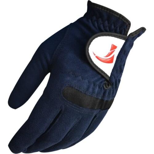 Men Blue Adjustable Golf Gloves Outdoor Sports Elastic Slip Laft Hand Gloves Breathable Microfiber Cloth Male Mittens D0634