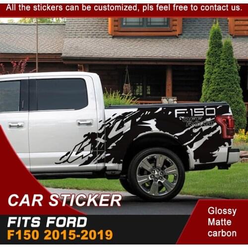 Car Decals Fit For Ford F150 2015-2019 Pickup Rear Trunk Tail Box Bed 4x4 Off Road Mud Vinyl Car Accessorises Stickers Custom