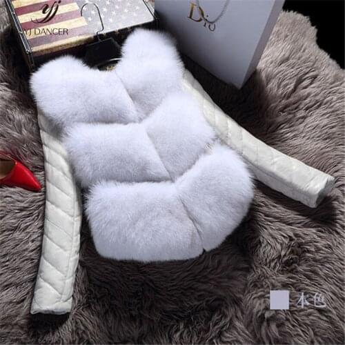 Autumn And Winter Imitation Fox Fur Coat Short Female 2018 Fashion New Disassembly Long-Sleeved Fur Vest Fur Coat H0284