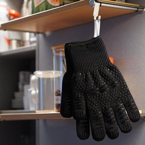 Food grade Grill BBQ Gloves 300-500 Centigrade Extreme Heat Resistant Silicone Kitchen barbecue oven Gloves Baking glove 1 Pair