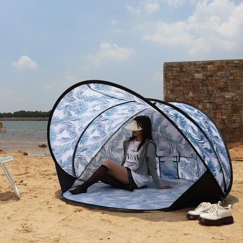 Maple Leaf Beach Tent Sun Shade Automatic Outdoor Quick Opening Foldable Fishing Super Light Double Person Single Layer Tent