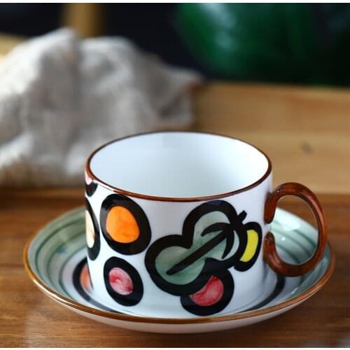 Hand-painted underglaze new Chinese cup and saucer coffee cup and saucer high-end afternoon tea personality creativity