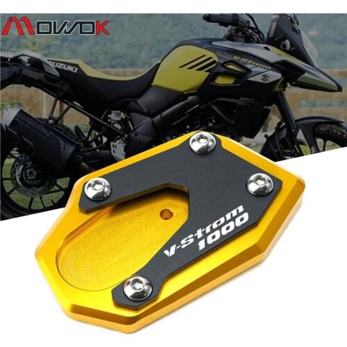 New For SUZUKI V-Strom V-STROM 1000 1000XT DL 1000 2014-2020 CNC Motorcycle Kickstand Extension Plate Side Stand Enlarge Pad