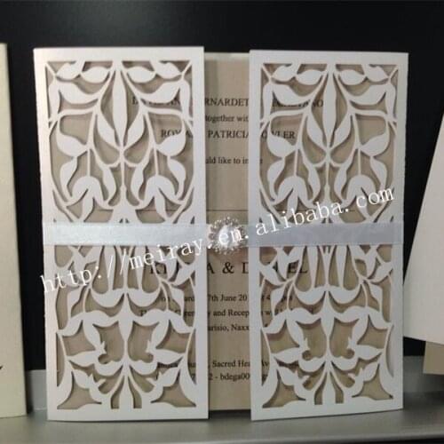 Laser cut invitations,50th wedding invitation gift