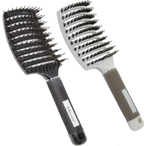 1PC Professional Nylon Non-slip Bristle Brush Curve Brush Salon Anti-static Hair Massage Curved Hair Comb