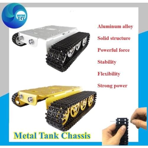 RC Chassis Smart Tank Tank Robot Chassis Arduino Metal Robot Tracked Chassis wWth Aluminum Tank Chassis Frame Tank DIY Kit T200