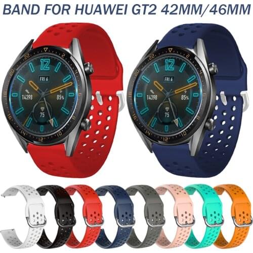 New Colorful Sports Silicone Band for HUAWEI Watch GT2 42mm 46mm Watchband Replacement Bracelet Watchband Accessories 20mm 22mm