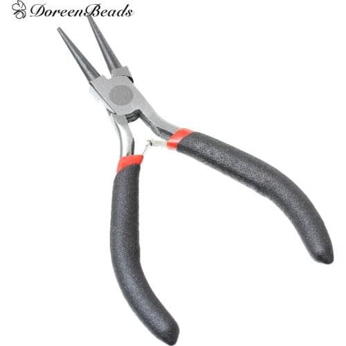 High Quality Stainless Steel Needle Nose Pliers Practical Jewelry Making Hand Tool Black 12.5cm(4 7/8") long 1 Piece