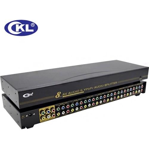 CKL 1 in 8 out AYP Splitter 8 Port AV+YpbPr+Audio Splitter Supports 1080i 1600x1200&60Hz Metal AYP-108
