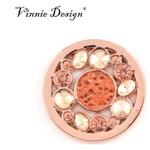 Vinnie Design Jewelry 33mm Crystal Fantasy Coin Disc for Currency Pendant Necklace