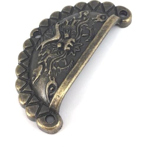 Vintage Brass Zinc alloy Kitchen Cabinets Wardrobe Medicine drawer Handle Classic Furniture Knobs Pulls 70*35mm