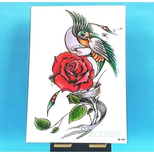 Waterproof Temporary Tattoo Sticker bird and flower tatto stickers flash tatoo fake tattoos for women