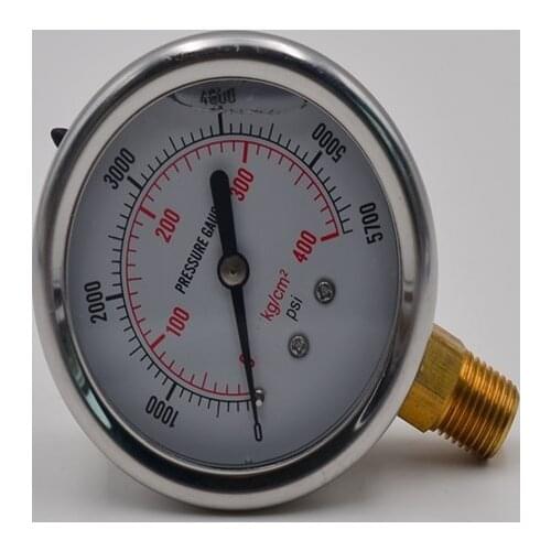 High Quality New Arrival 0-5000 PSI Gauge Filled Hydraulic Pressure Liquid