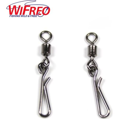 Wifreo 20PCS Fishing Rolling Swivel with Coastlock Snap Size 2 4 6 8 10 12 Fishing Lure Connector Terminal swivel for Fishihook