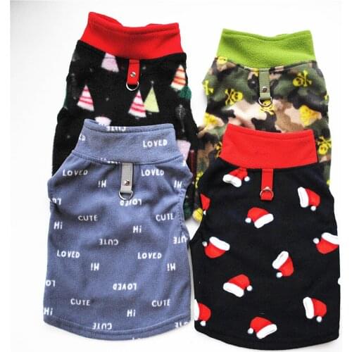 Winter Warm Dog Clothes Fashion Print Pullover Pet Puppy Clothes Shirt For Small Medium Dogs Pets Chihuahua Dog Coat Clothing