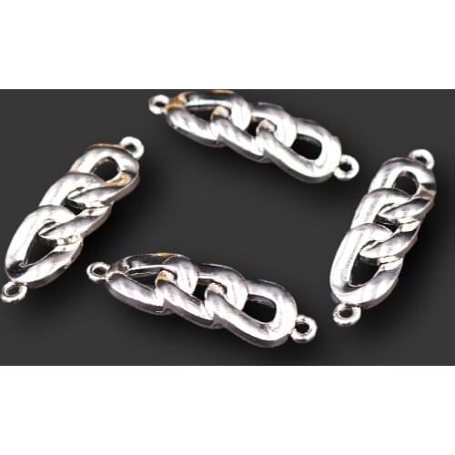 10pcs Silver Plated Punk Geometric 3 Knots Rope Connector DIY Charm Earring Bracelet Jewelry Crafts Metal Accessories P710