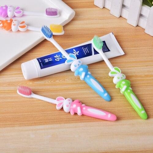 3Pcs Baby Cartoon Rabbit Training Toothbrush Oral Hygiene Electric Massage Teether Care Kids Toothbrush Cleanser