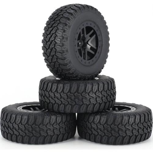 4pcs AUSTAR 110mm Rim Rubber Tyre Wheel Set Kit Spare Parts Accessories for Traxxas Slash 4X4 RC4WD HPI HSP Crawler Car Model