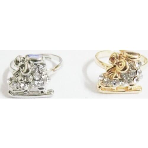 6 pcs/ lot latest fashion jewelry bow knot skates finger rings small 15mm with adjustable