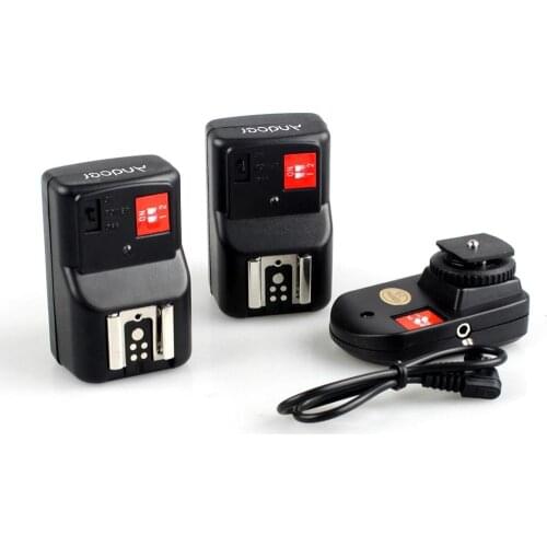 Andoer PT-04GY 4 Channels Wireless Remote Speedlite Flash Trigger 1 Transmitter and 2 Receivers for Canon Nikon Pentax Olympus