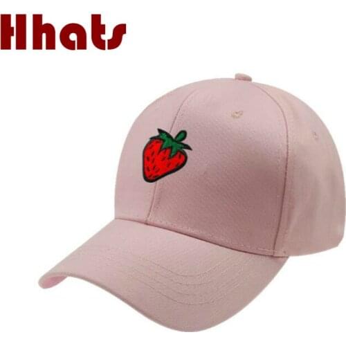 Strawberry Dad Hat Cotton Fruit Embroidery Baseball Cap Hip Hop Fashion Women Snapback Hat Vintage Kpop Trucker Hat Dropshipping