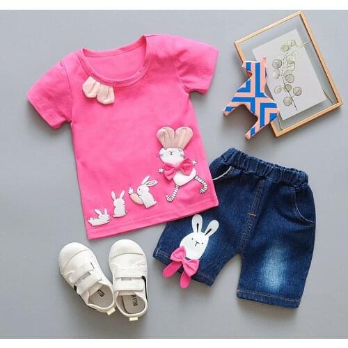 BibiCola fashion toddler children summer baby girls clothing sets lace 2pcs girls summer clothes set kids flower tracksuit set