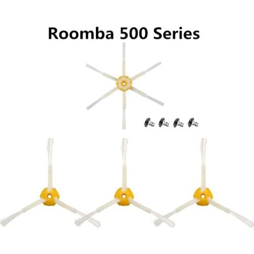 4pcs Accessories Side brush For Irobot Roomba 500 520 530 540 550 560 580 Robotic Vacuum Cleaner Spare Part (Free scre)