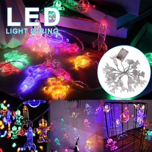Kids Astronaut Spaceship Rocket Pendants Decor Lamp LED Fairy String Lights 1.5m/3 Meters LED Strip Home Decor