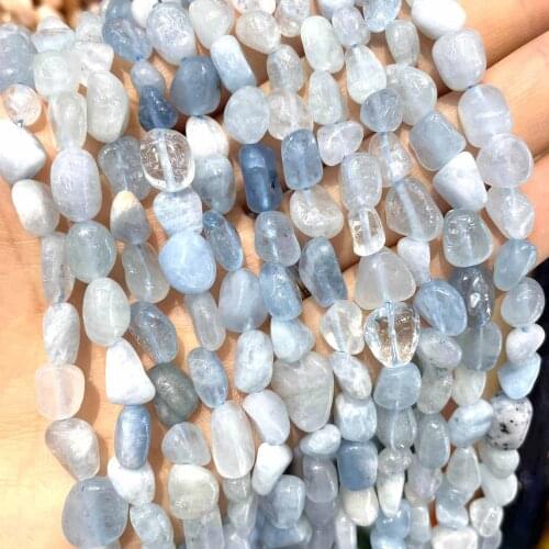 5-10mm Natural Irregular Aquamarines Loose Spacer Beads For Jewelry Making Charms DIY Ear Studs Bracelet Necklace Accessories
