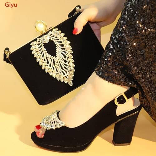 Doershow latest fashion Italian Shoes with Matching Bag Italian Design African Nigeria Shoes and Bag Set for Parties !!HLX1-1