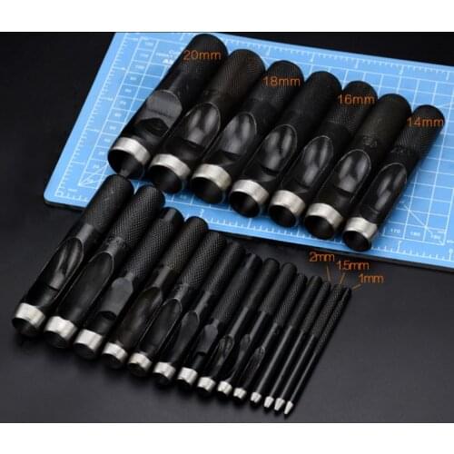 1mm-25mm Round Chrome vanadium steel Leather Craft Hollow Hole Punch for Leather Belt Plastic wood Punch Tools