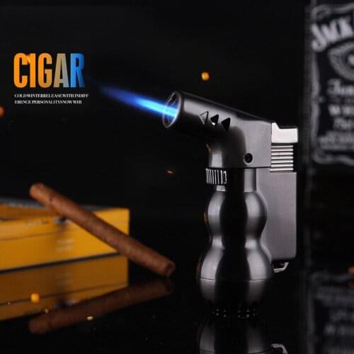 Torch Turbo Cigar Lighter gas Lighter Blue Jet Flame Spray Gun Electronic Lighters 1300C Butane Lighter Smoking Accessories