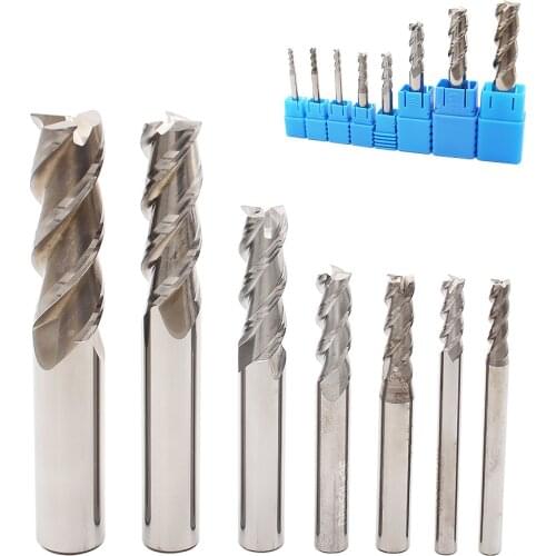 HRC50 3 Flute Cutting Aluminium wood Copper Processing CNC Router Tungsten Steel Sprial Bit Milling Cutter Carbide End Mill