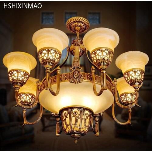 HSHIXINMAO High-end European retro Chandelier Copper plated lamp8100