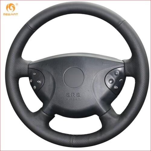 MEWANT Black Artificial Leather Car Steering Wheel Cover for Mercedes Benz W210 E240 E63 E320 E280 2002-2005 Accessories Parts