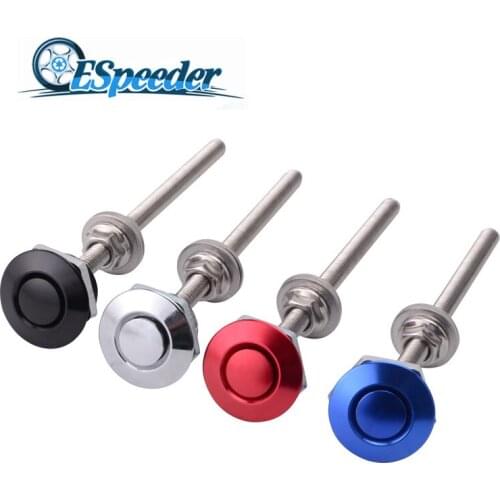 ESPEEDER 25mm Universal Engine Bonnets Lock Push Button Billet Hood Pins Lock Clip Kit Car Quick Pins