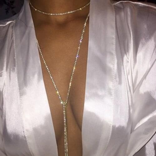 Concise low-cut nightclub sexy necklace summer explosions chest decoration party flash necklace