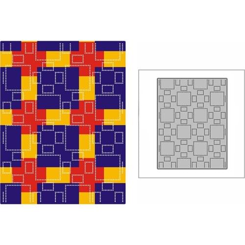 New Dotted Square Lattice Background Plate 2021 Metal Cutting Dies for DIY Scrapbooking and Card Making Embossing Craft No Stamp