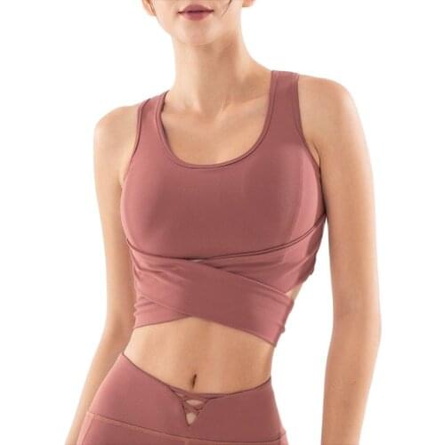 Summer new sports fitness underwear women beauty back cross yoga bra clothes sexy bra fast dry breathable gather shockproof