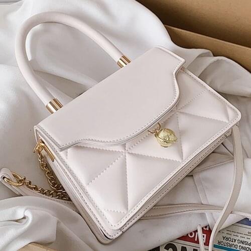 Solid Color Womens Designer Shoulder Crossbody Bags for Women 2021 New Bell Decoration PU Leather Female Handbag Messenger Bag
